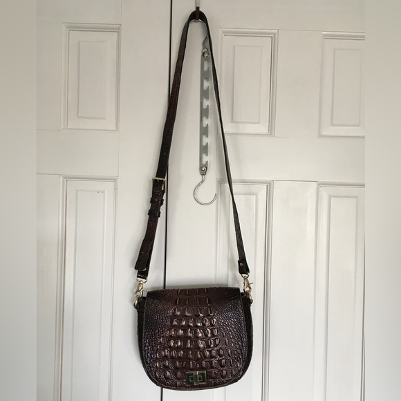 Brahmin Pecan Melbourne croc-embossed leather Cross Body Bag,Brown - Picture 7 of 15